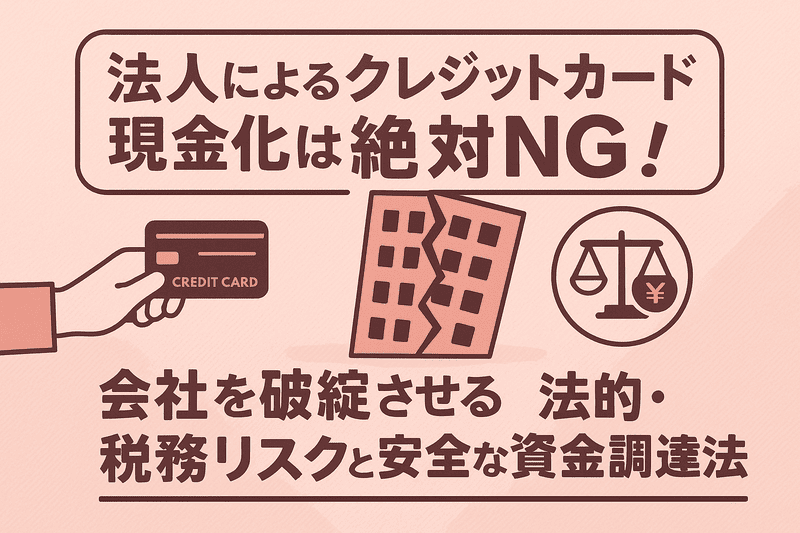法人によるクレジットカード現金化は絶対NG！会社を破綻させる法的・税務リスクと安全な資金調達法